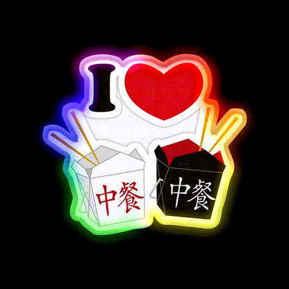 I Love Chinese Food Led Neon Sign Chinese Food Rgb Color