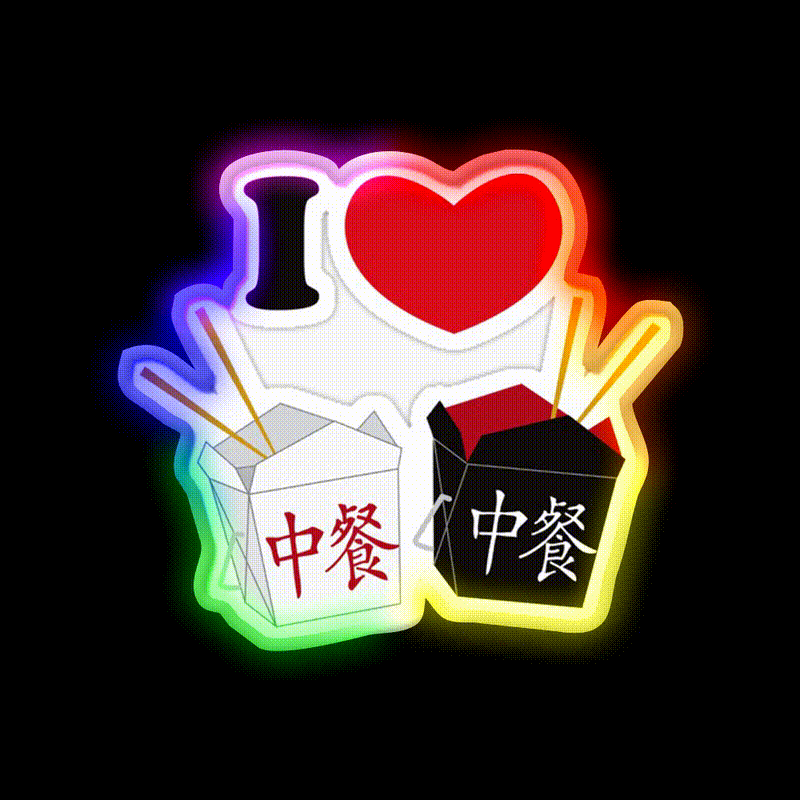 I Love Chinese Food Led Neon Sign Chinese Food Rgb Color