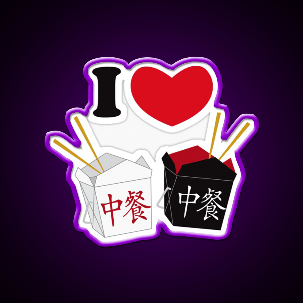 I Love Chinese Food Led Neon Sign Chinese Food Rgb Color - Shineneon
