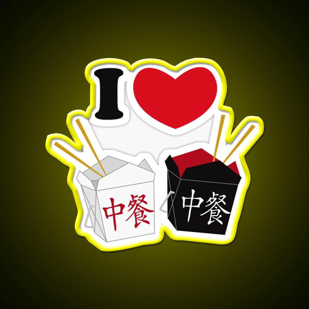 I Love Chinese Food Led Neon Sign Chinese Food Rgb Color - Shineneon