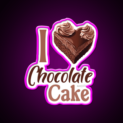 I Love Chocolate Cake Fast Food Led Neon Sign For Burger Place Rgb Color - Shineneon