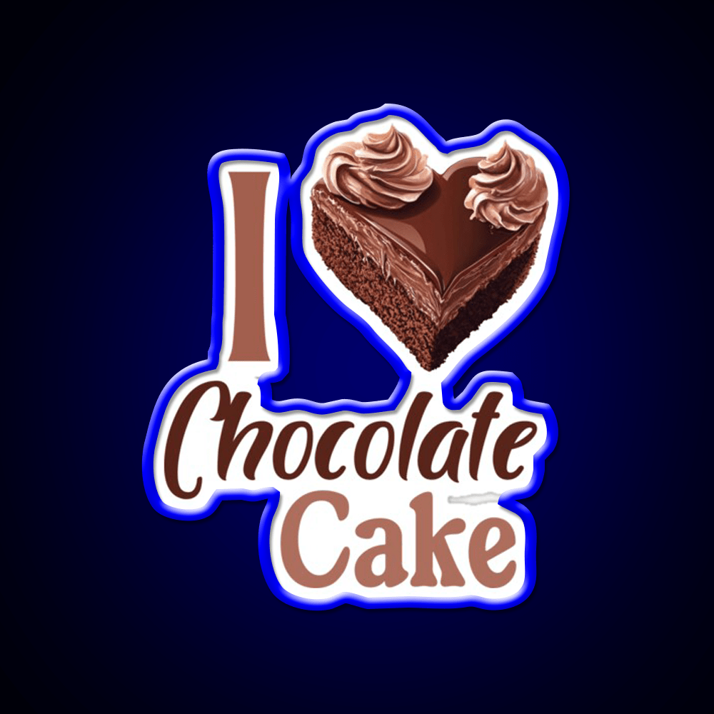 I Love Chocolate Cake Snack Food Led Neon Sign Rgb Color - Shineneon