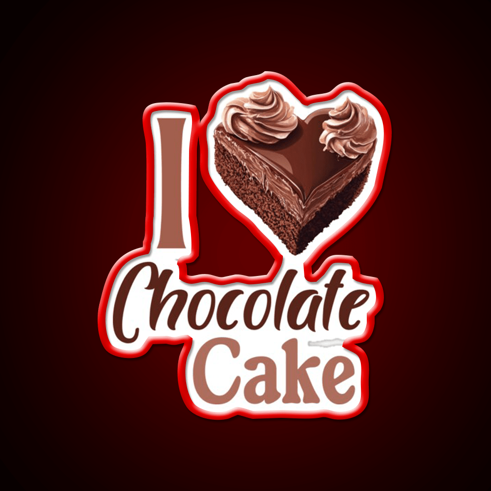 I Love Chocolate Cake Snack Food Led Neon Sign Rgb Color - Shineneon