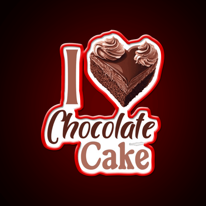 I Love Chocolate Cake Snack Food Led Neon Sign Rgb Color - Shineneon