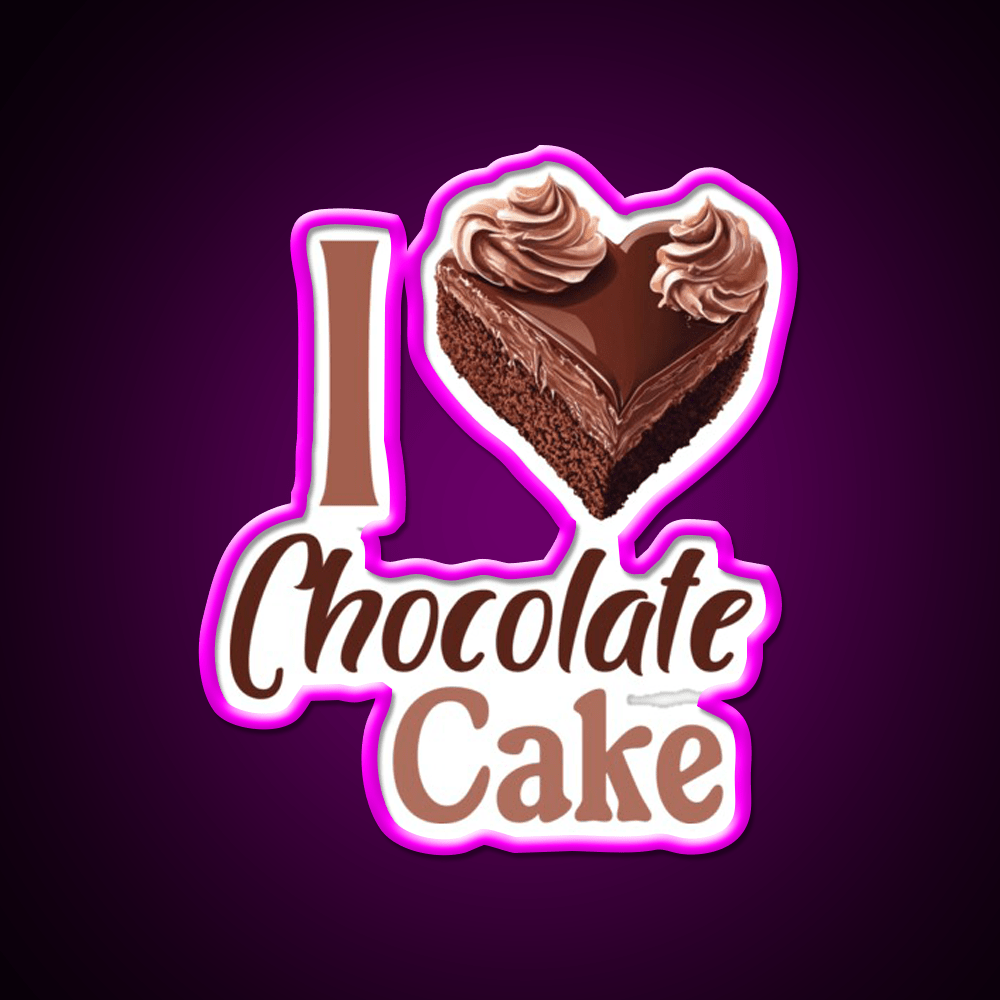 I Love Chocolate Cake Snack Food Led Neon Sign Rgb Color - Shineneon