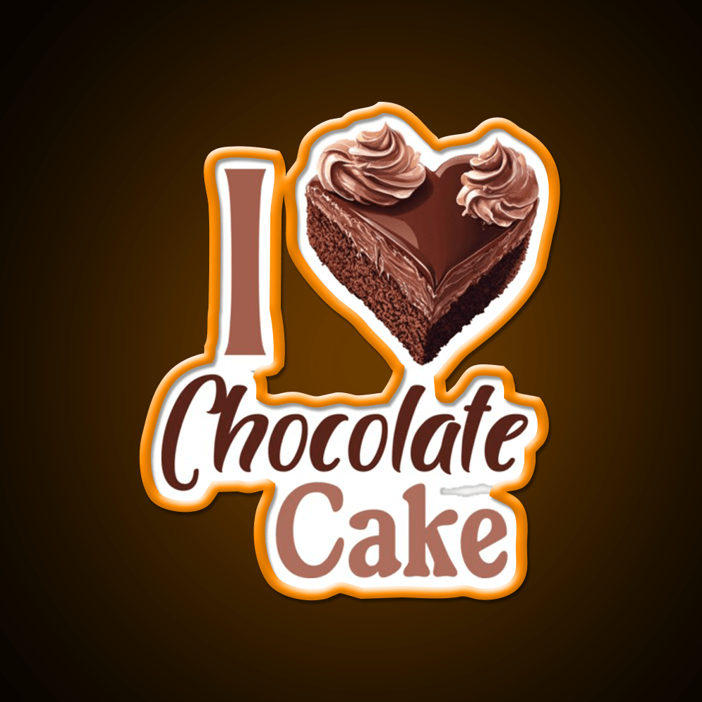 I Love Chocolate Cake Snack Food Led Neon Sign Rgb Color - Shineneon