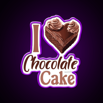 I Love Chocolate Cake Snack Food Led Neon Sign Rgb Color - Shineneon