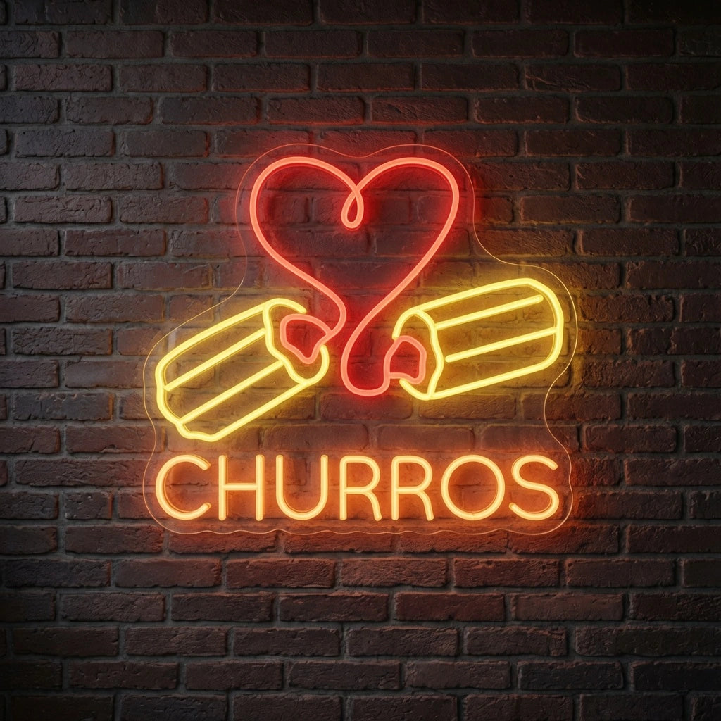 I Love Churros Wall Decor LED Neon Sign - 01 Original Product Image