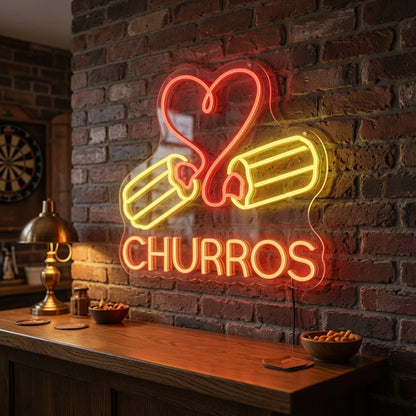 I Love Churros Wall Decor LED Neon Sign - 03 Real Lifestyle Scene