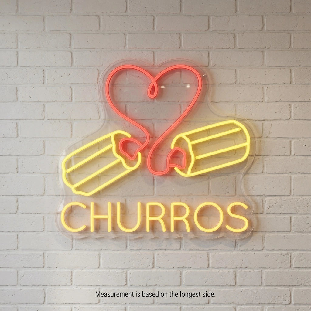 I Love Churros Wall Decor LED Neon Sign - 04 Size Image