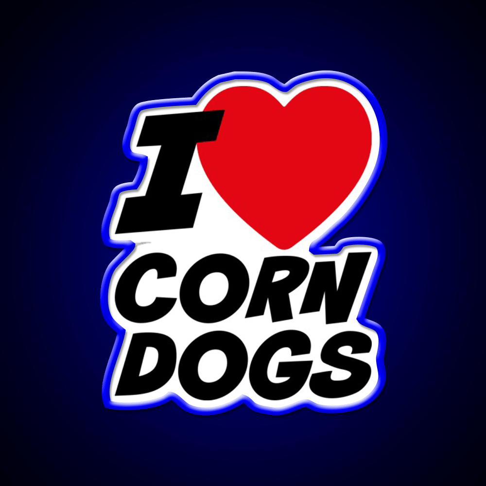 I Love Corn Dogs Snack Food Led Neon Sign Rgb Color - Shineneon
