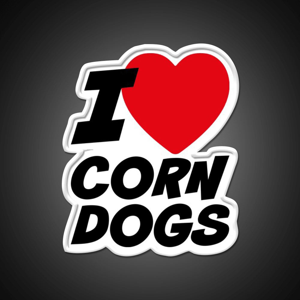 I Love Corn Dogs Snack Food Led Neon Sign Rgb Color - Shineneon