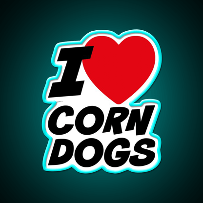 I Love Corn Dogs Snack Food Led Neon Sign Rgb Color - Shineneon