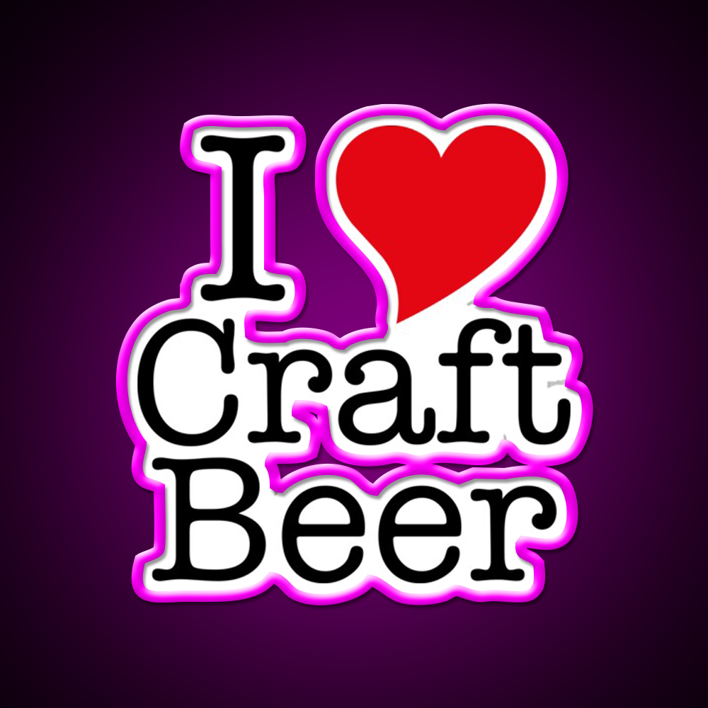 I Love Craft Beer Bar Decor Led Neon Sign Rgb Color - Neon sign mounted on wall in room