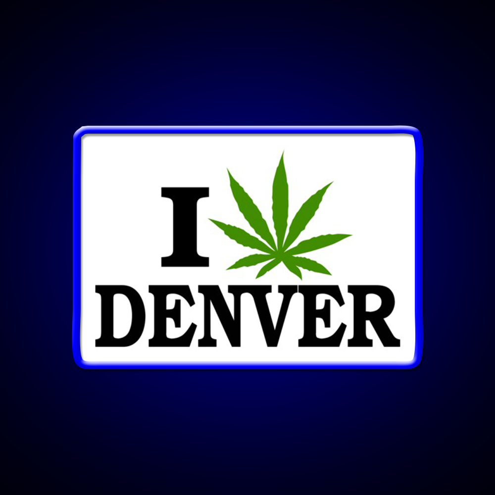 I Love Denver Colorado Hemp Inspired Green Leaf Led Neon Sign Rgb Color - LED neon sign view 5