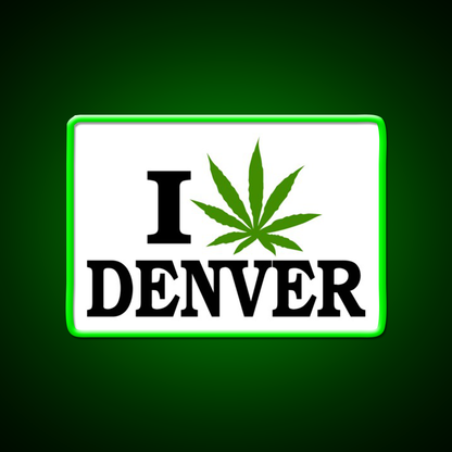 I Love Denver Colorado Hemp Inspired Green Leaf Led Neon Sign Rgb Color - LED neon sign view 8
