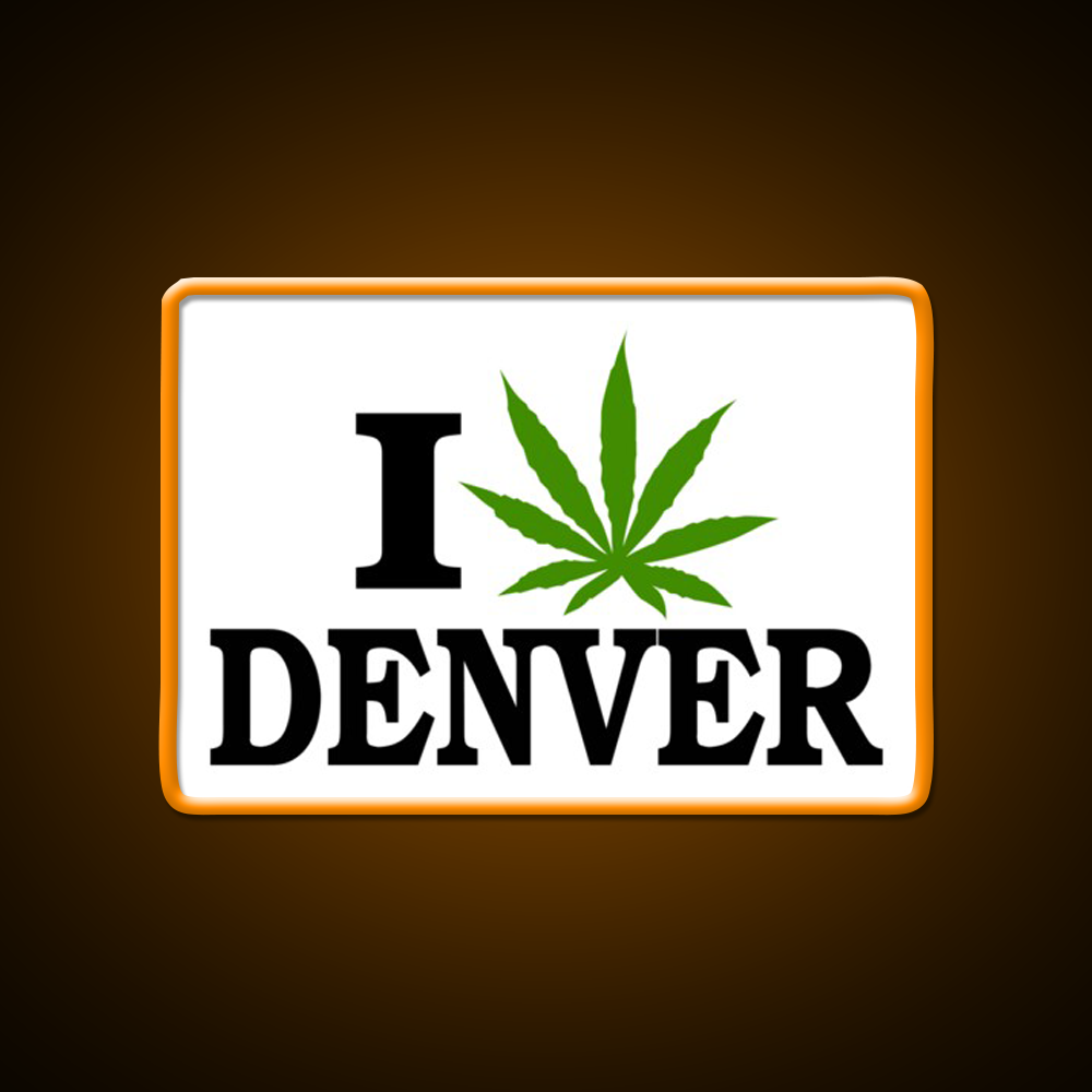 I Love Denver Colorado Hemp Inspired Green Leaf Led Neon Sign Rgb Color - LED neon sign view 6