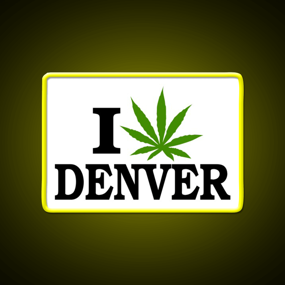 I Love Denver Colorado Hemp Inspired Green Leaf Led Neon Sign Rgb Color - Shineneon