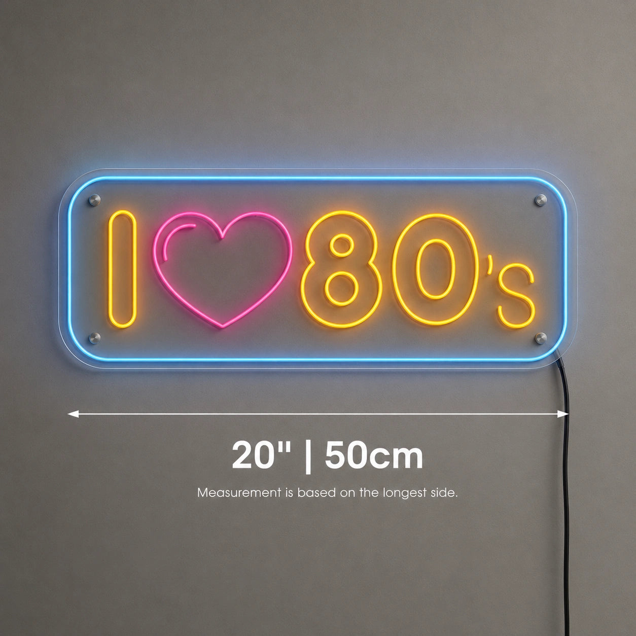 I Love Eighties Neon Sign LED Neon Sign size image