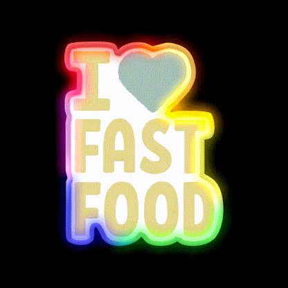 I Love Fast Food Led Neon Sign For Burger Place Rgb Color - LED neon sign close-up detail