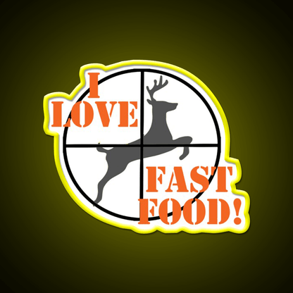 I Love Fast Food Led Neon Sign For Burger Place Wall Art Rgb Color - Shineneon