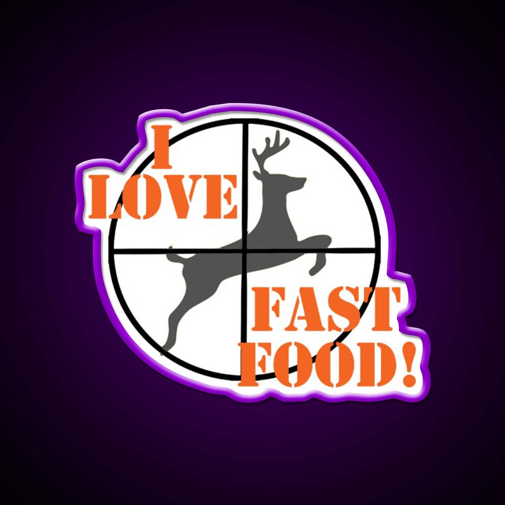 I Love Fast Food Led Neon Sign For Burger Place Wall Art Rgb Color - Shineneon