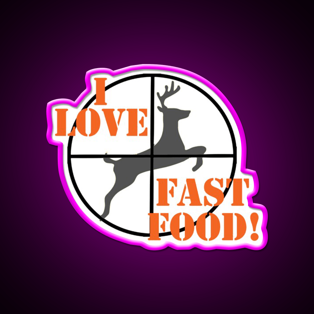 I Love Fast Food Led Neon Sign For Burger Place Wall Art Rgb Color - Shineneon