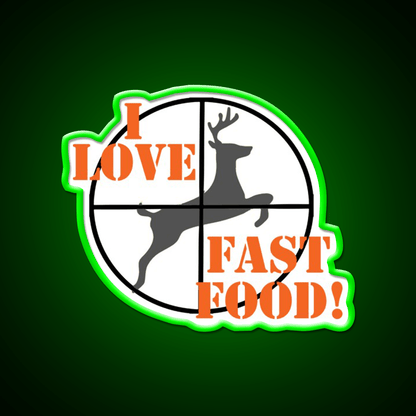 I Love Fast Food Led Neon Sign For Burger Place Wall Art Rgb Color - Shineneon