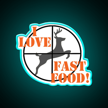 I Love Fast Food Led Neon Sign For Burger Place Wall Art Rgb Color - Shineneon