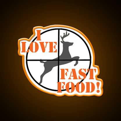 I Love Fast Food Led Neon Sign For Burger Place Wall Art Rgb Color - Shineneon