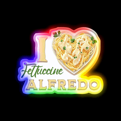 I Love Fettuccine Alfredo Snack Food Led Neon Sign Rgb Color - LED neon sign close-up detail
