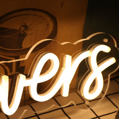 I Love Flowers Yellow Led Neon Sign - Shineneon