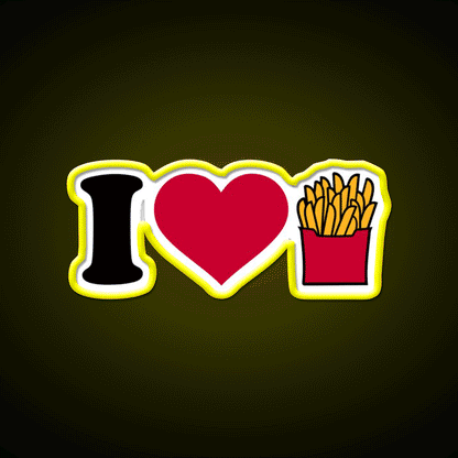 I Love French Fries Fast Food Led Neon Sign For Burger Place Rgb Color