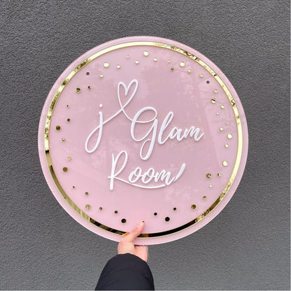 I Love Glam Room Acrylic Business Logo Sign - Shineneon