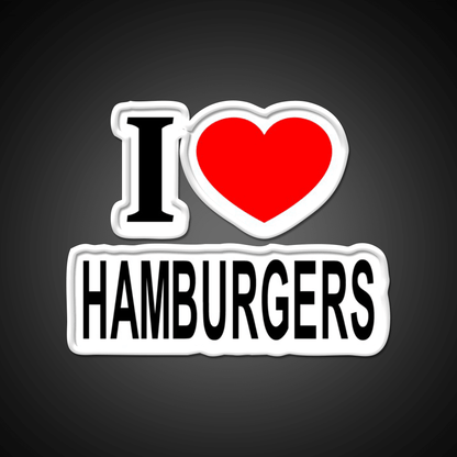 I Love Hamburgers Fast Food Led Neon Sign For Burger Place Rgb Color - Shineneon