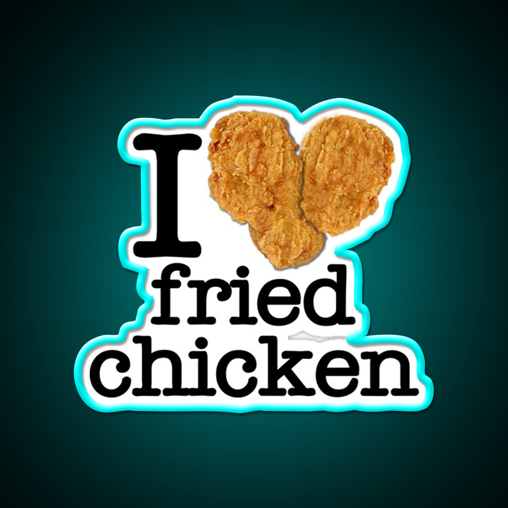 I Love Heart Fried Chicken Fast Food Led Neon Sign For Burger Place Rgb Color