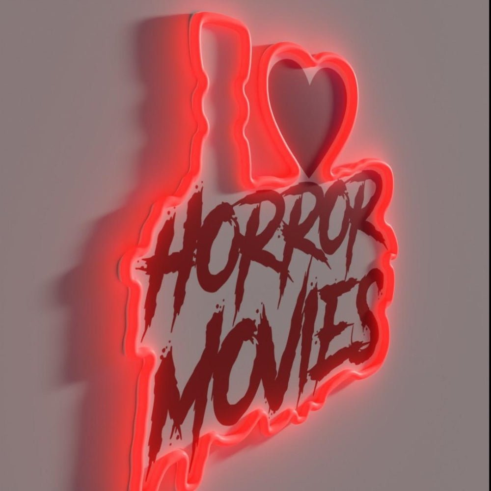 I Love Horror Movies Addict 80s Horror Movie Fan Rgb Led Neon Sign - Shineneon