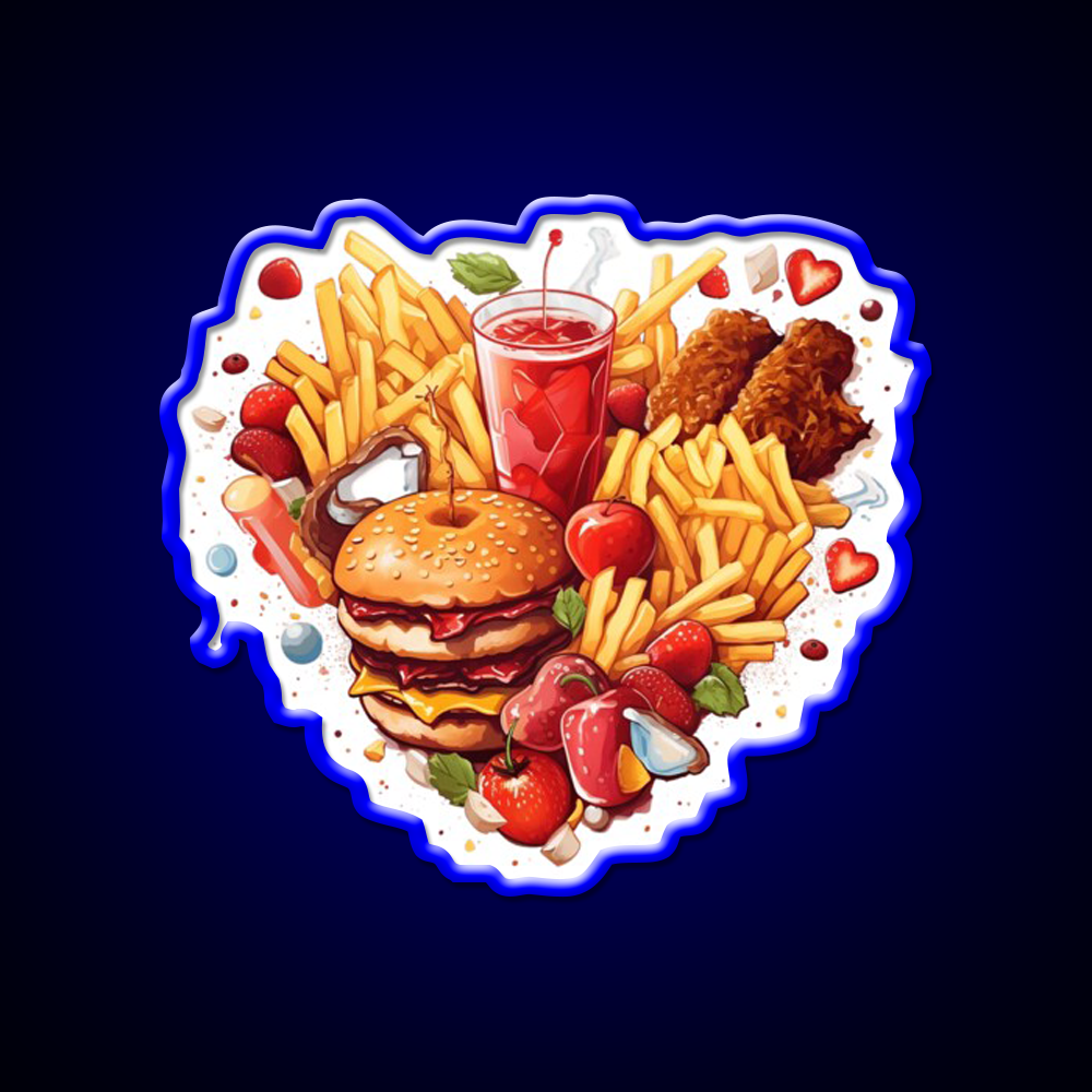 I Love Junk Food Fast Food Led Neon Sign For Burger Place Rgb Color