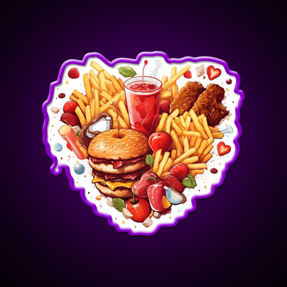 I Love Junk Food Fast Food Led Neon Sign For Burger Place Rgb Color