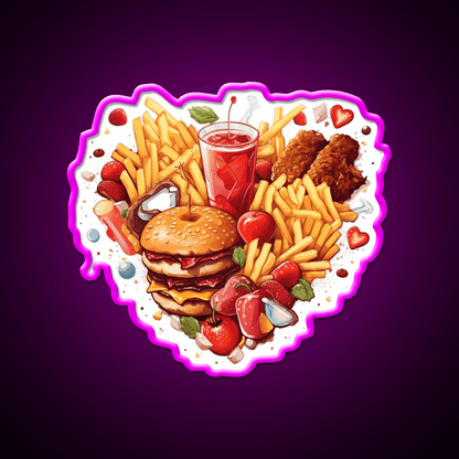 I Love Junk Food Fast Food Led Neon Sign For Burger Place Rgb Color - Shineneon