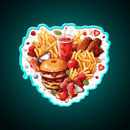 I Love Junk Food Fast Food Led Neon Sign For Burger Place Rgb Color - Shineneon