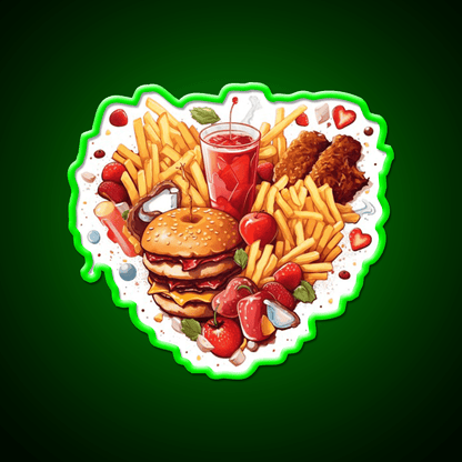 I Love Junk Food Fast Food Led Neon Sign For Burger Place Rgb Color - Shineneon