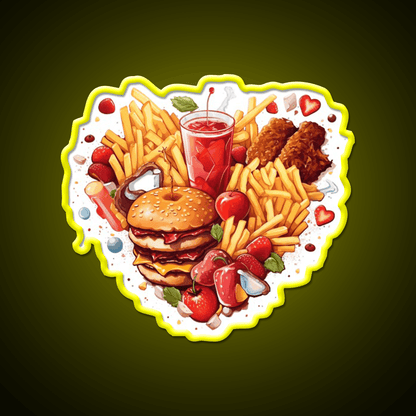 I Love Junk Food Fast Food Led Neon Sign For Burger Place Rgb Color - Shineneon