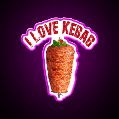 I Love Kebab Fast Food Led Neon Sign For Burger Place Rgb Color - Shineneon