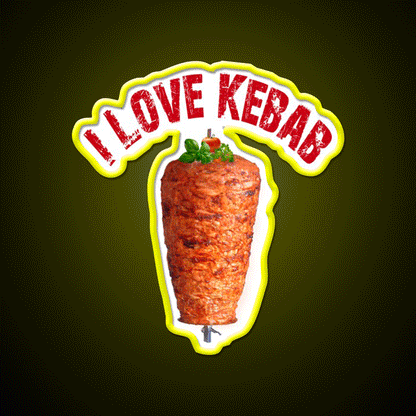 I Love Kebab Fast Food Led Neon Sign For Burger Place Rgb Color