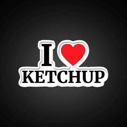 I Love Ketchup Heart Fast Food Led Neon Sign For Burger Place Rgb Color - Shineneon