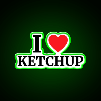 I Love Ketchup Heart Fast Food Led Neon Sign For Burger Place Rgb Color - Shineneon