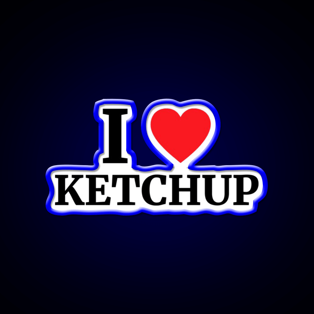 I Love Ketchup Heart Fast Food Led Neon Sign For Burger Place Rgb Color - Shineneon
