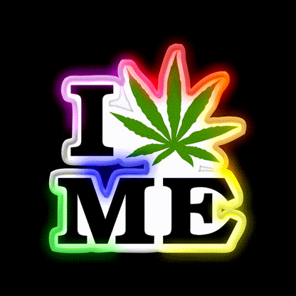 I Love Maine Weed Hemp Inspired Green Leaf Led Neon Sign Rgb Color - LED neon sign close-up detail