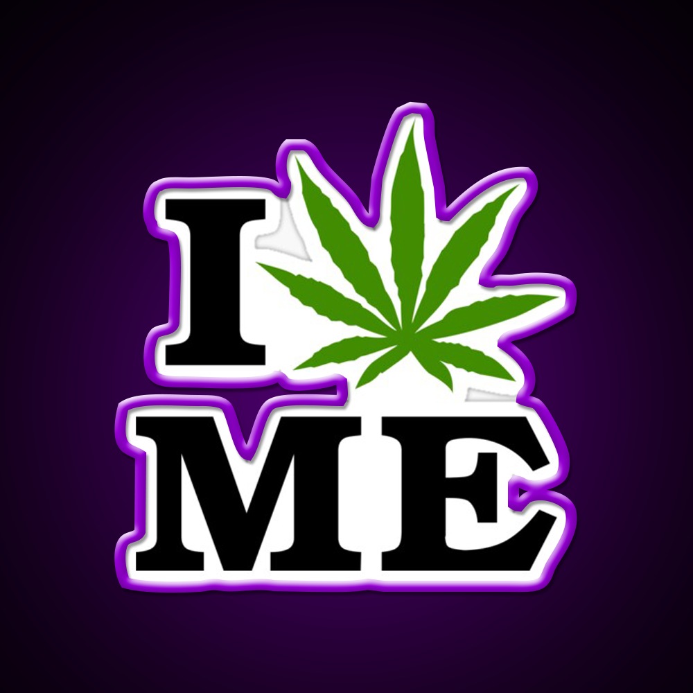 I Love Maine Weed Hemp Inspired Green Leaf Led Neon Sign Rgb Color - LED neon sign view 9